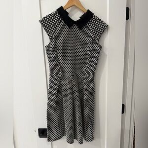 Ann Taylor Black White Sleeveless Dress Women’s Size 4 VGUC